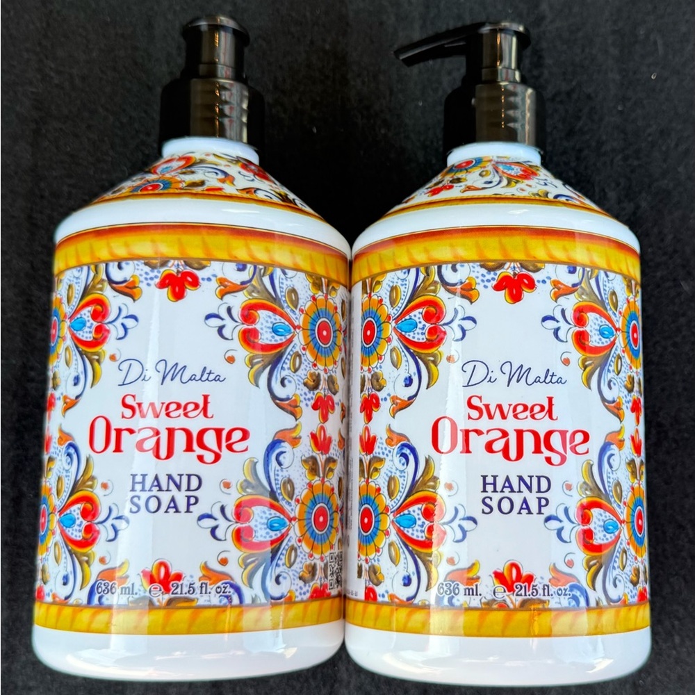 (2) Di Malta Sweet Orange Hand Soap | Sz 21.5oz | Brand New Never Used